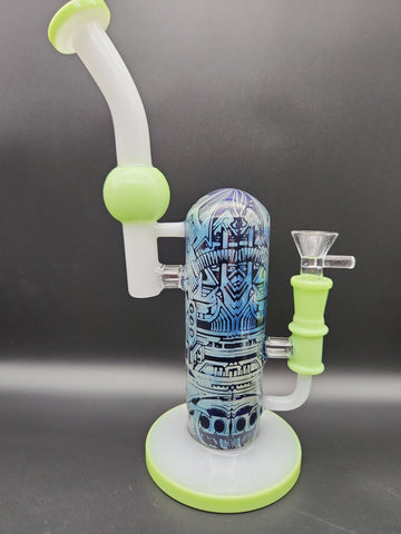 10.5" Designer Glass Sidecar Bubbler