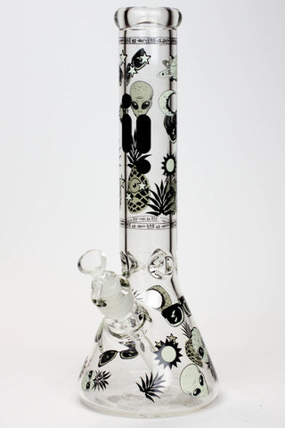 14" Infyniti Pineapple Glow in the dark 7 mm glass bong