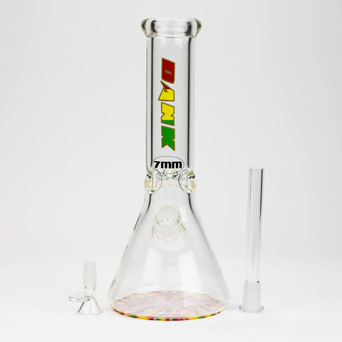 12" DANK beaker 7 mm glass bong with Colour Bottom