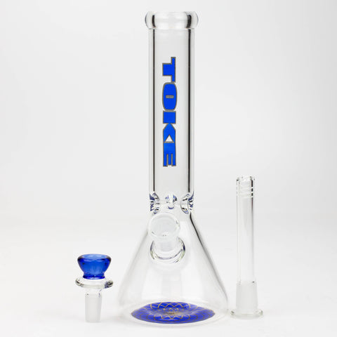 9.5" TOKE beaker glass water bong