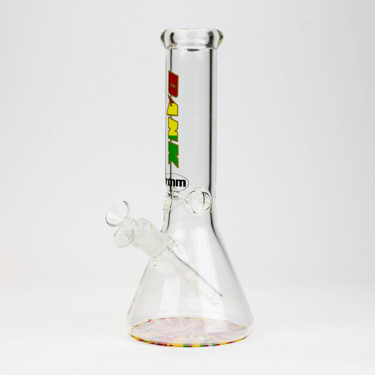 12" DANK beaker 7 mm glass bong with Colour Bottom