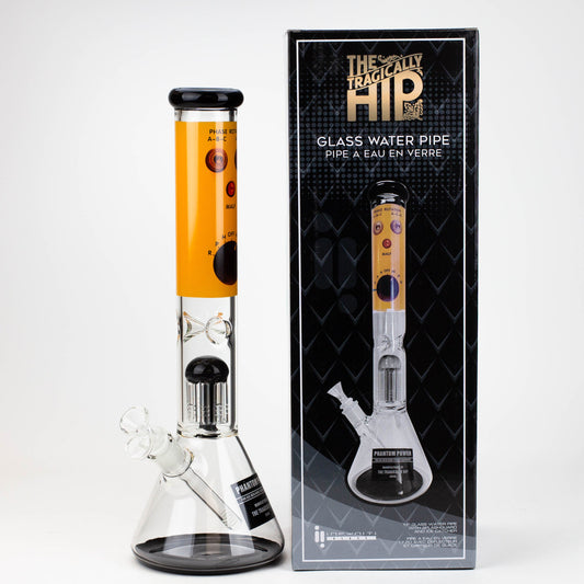 THE TRAGICALLY HIP-15.5" glass water pipe with single percolator by Infyniti