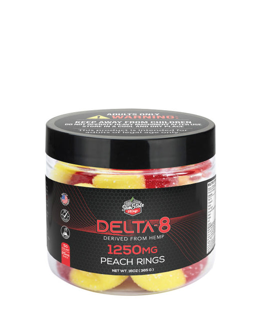 Delta 8 Legacy Gummies Peach Rings 50ct 1250mg